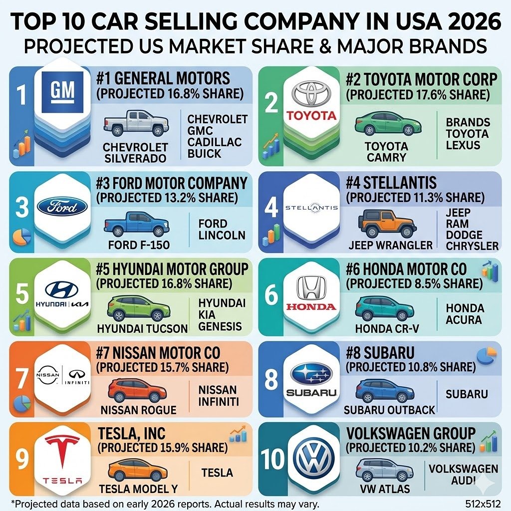 Top 10 Car Selling Company in USA