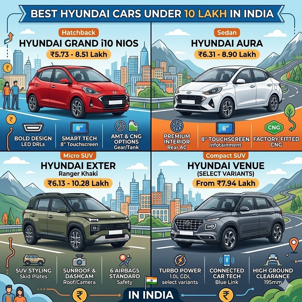 Best Hyundai Cars Under 10 Lakh in India